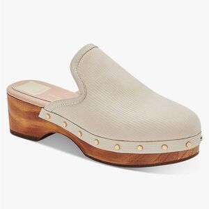 Dolce Vita Womens Closen Nubuck Studded Clogs Size 8 in Ivory
